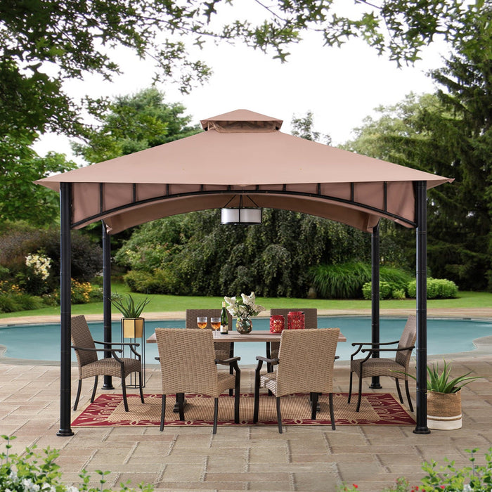 SUNJOY 11x11 Canopy Gazebo with Bamboo Look Steel Frame