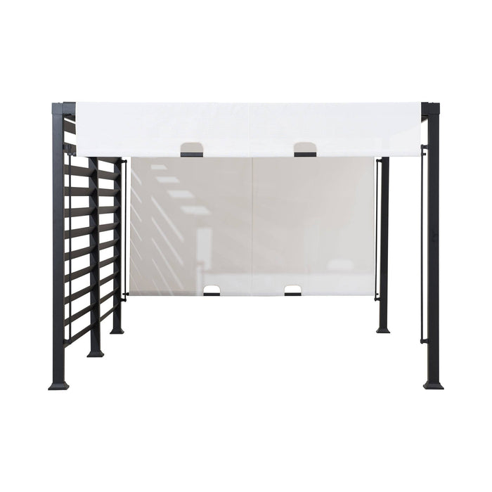 SUNJOY 10x12 Steel Pergola Kit with White Adjustable Canopy