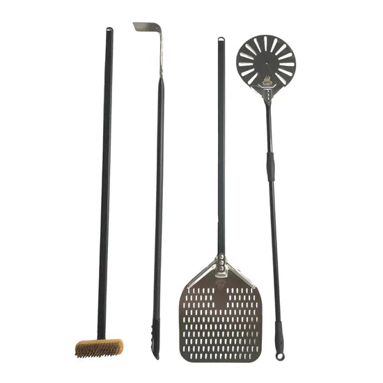 WPPO Pro Aluminum 4 Piece Wood Fired Pizza Oven Utensil Kit (WKPA-01)