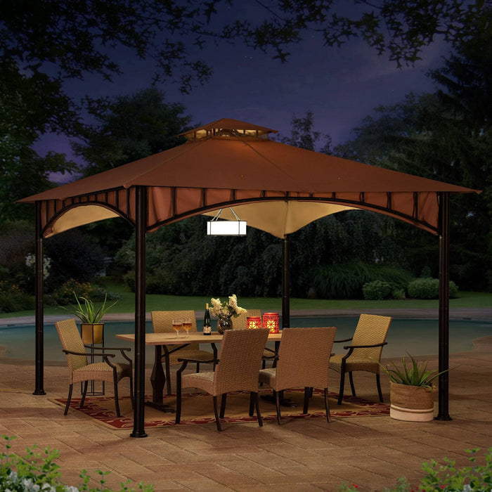 SUNJOY 11x11 Canopy Gazebo with Bamboo Look Steel Frame