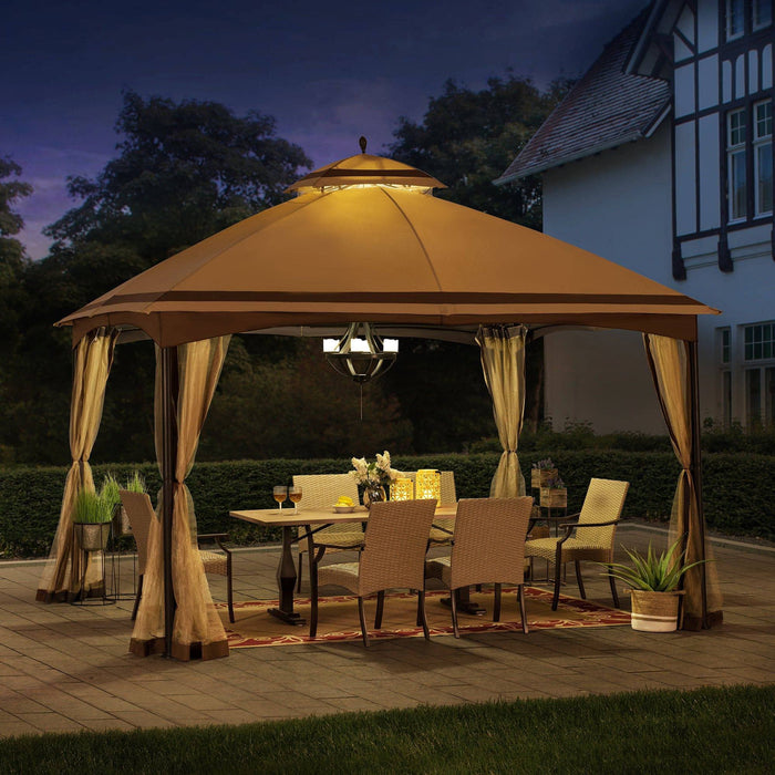 SUNJOY 10x13 Outdoor Canopy Gazebo with Netting