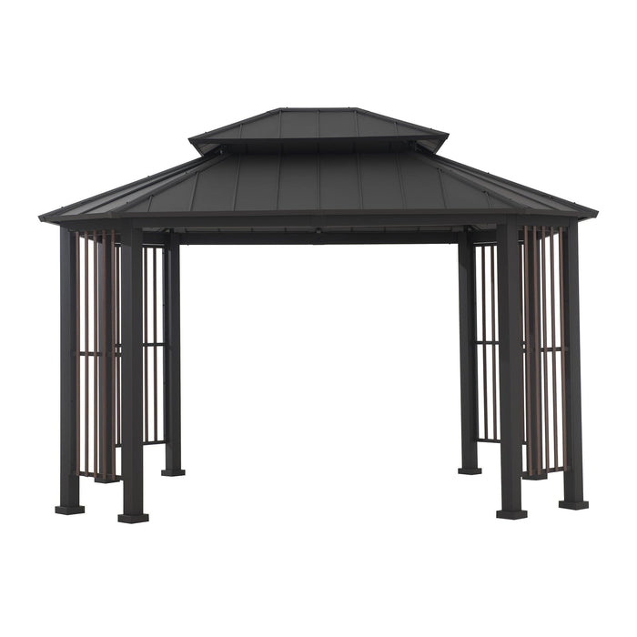 SUNJOY 11x13 Octagon Gazebo with Steel Roof and Ceiling Hook