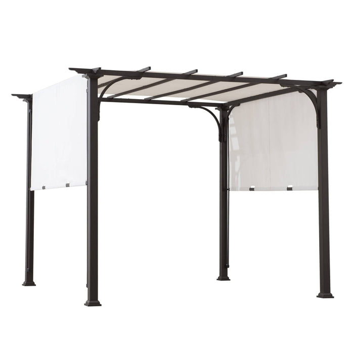 SUNJOY 10x10 White Pergola with Adjustable Canopy Roof