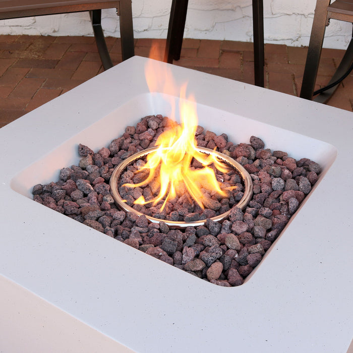 Sunnydaze Contempo Square Outdoor Propane Gas Fire Pit - 34"