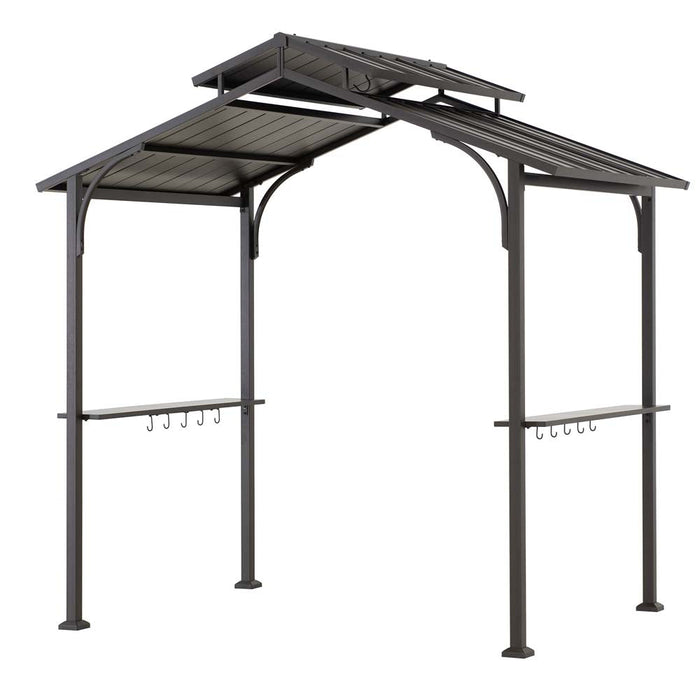 SUNJOY 5x8 Grilling Gazebo with Hooks and Bar Shelves for BBQ