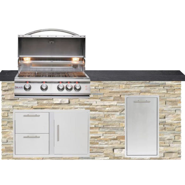 Blaze Signature Customizable 6ft Luxury Outdoor Island W/ Premium LTE 32-Inch Grill & Black Polished Granite