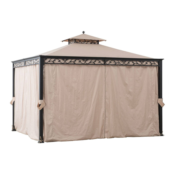 SUNJOY 10x12 Steel Patio Gazebo with Netting and Curtain