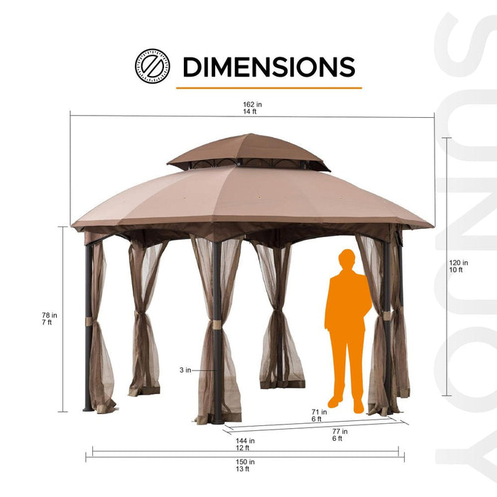 SUNJOY 13.5x13.5 Metal Patio Gazebo Kits with Ceiling Hook