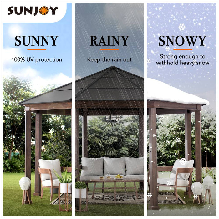 SUNJOY 15x15 Daybreak Octagon Gazebo with Aluminum Roof