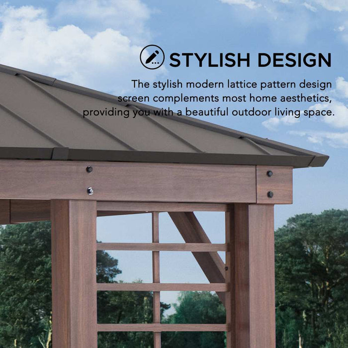 SUNJOY 13x15 Wilmington Aluminum Frame Hardtop Gazebo with Planters