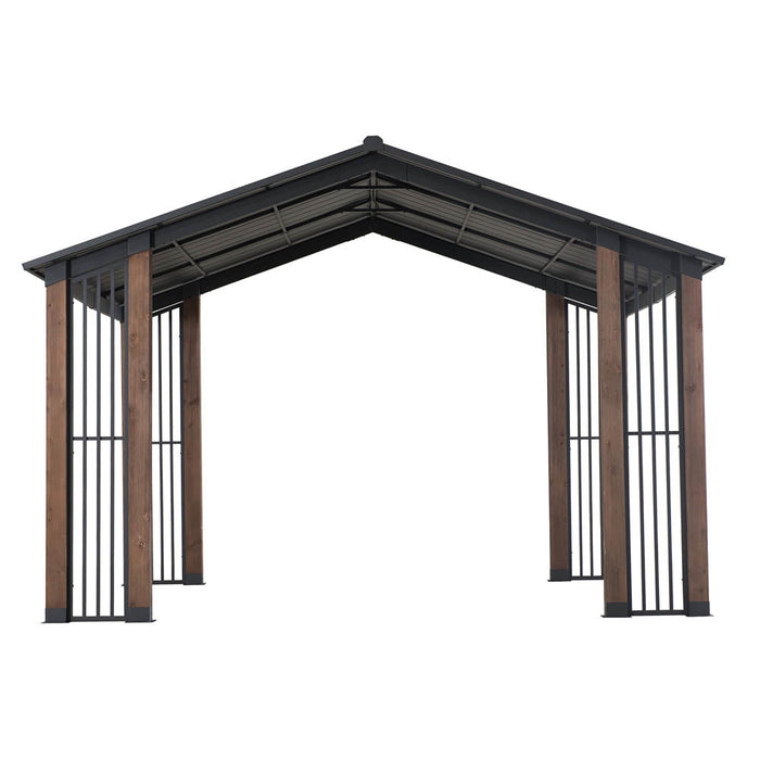 SUNJOY 11x13 Slanted Roof Cedar Gazebo with Ceiling Hook