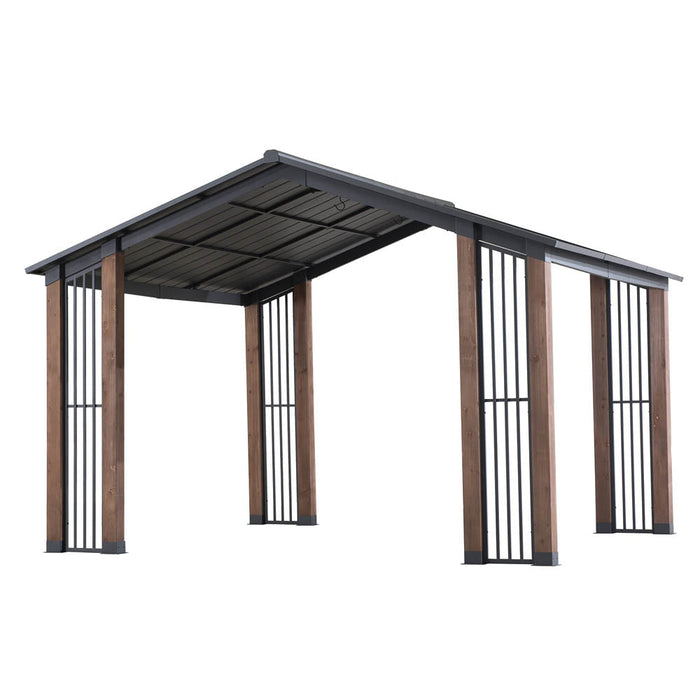 SUNJOY 11x13 Slanted Roof Cedar Gazebo with Ceiling Hook