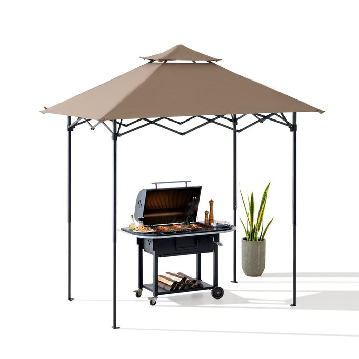 SUNJOY 5x8 Pop up Grill Gazebo with Magnetic LED Light and Carrying Bag