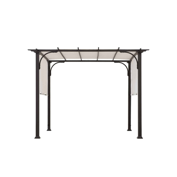 SUNJOY 10x10 White Pergola with Adjustable Canopy Roof