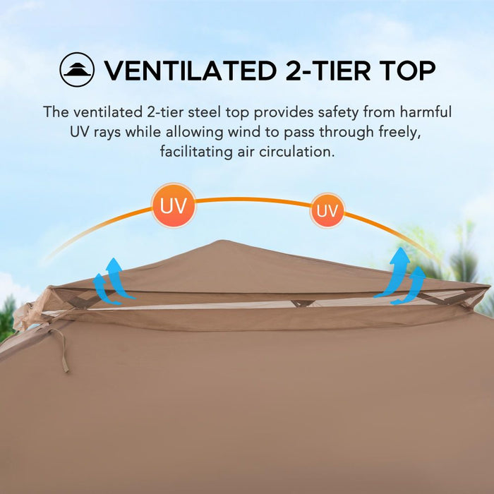 SUNJOY 11x11 Pop Up Gazebo Tent with Netting and Carry Bag