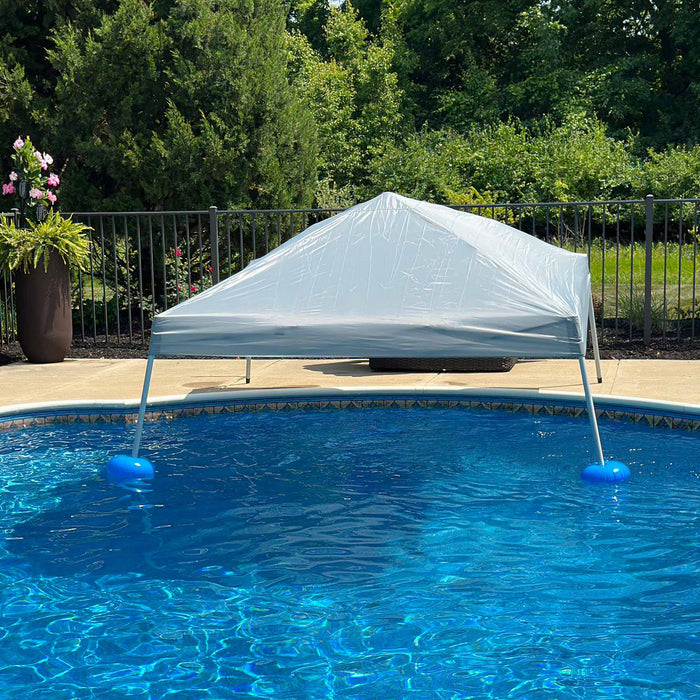 SUNJOY 10x10 Floating Pool Gazebo with PVC Floats and Carry Bag