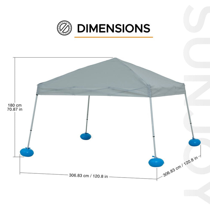 SUNJOY 10x10 Floating Pool Gazebo with PVC Floats and Carry Bag