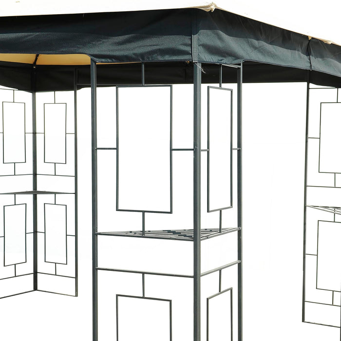 SUNJOY 10x10  2-Tier Steel Soft Top Gazebo with Polyester Roof