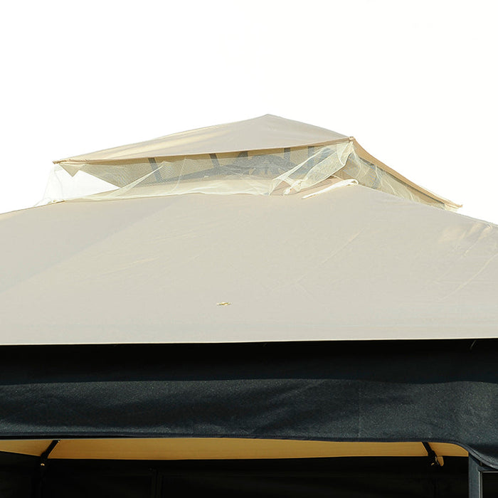 SUNJOY 10x10  2-Tier Steel Soft Top Gazebo with Polyester Roof