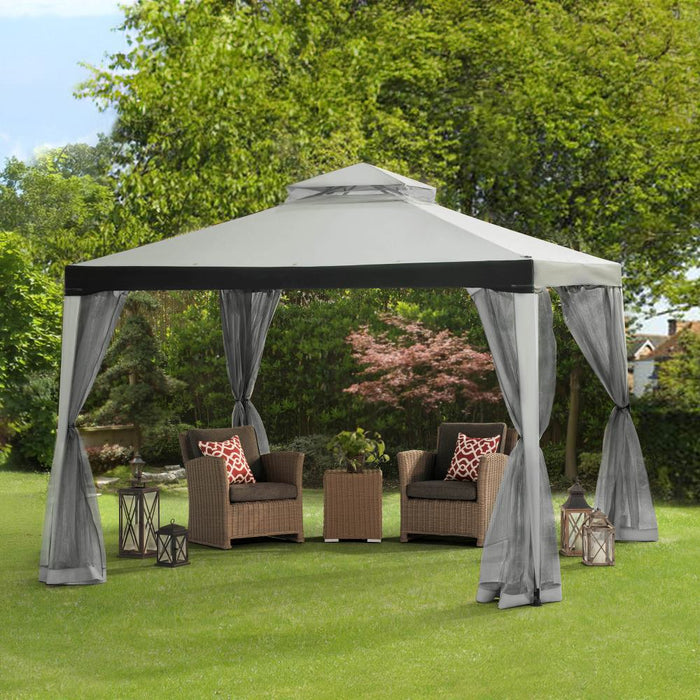 SUNJOY 10x10 Chatam Soft Top Gazebo with Mosquito Netting