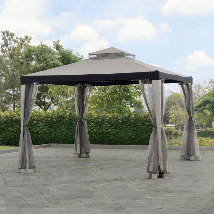 SUNJOY 10x10 Chatam Soft Top Gazebo with Mosquito Netting