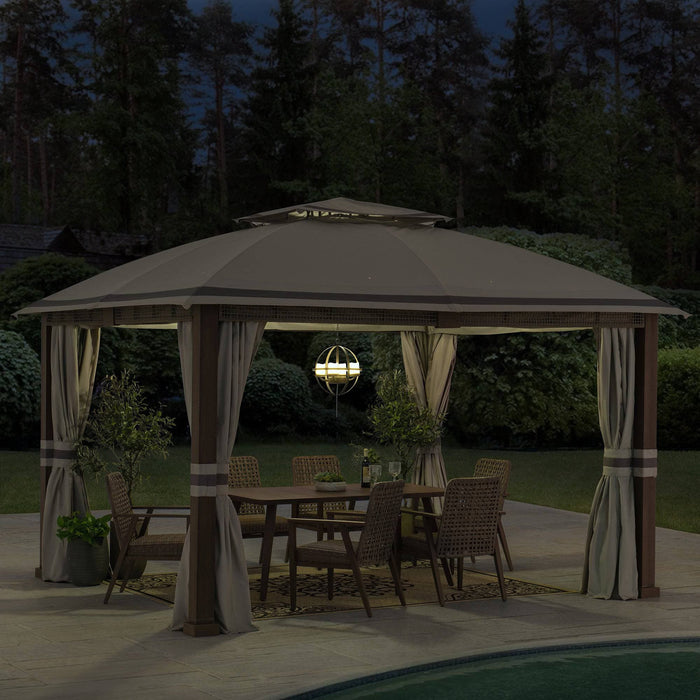 SUNJOY 11x13 Backyard Gazebo with Netting and Curtain