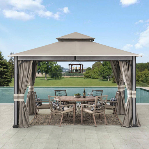 SUNJOY 11x13 Soft Top Gazebo with Netting and Curtain