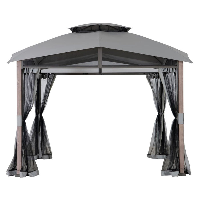 SUNJOY 12x12 Hillsdale Soft Top Gazebo with 4 Counterweights and Netting