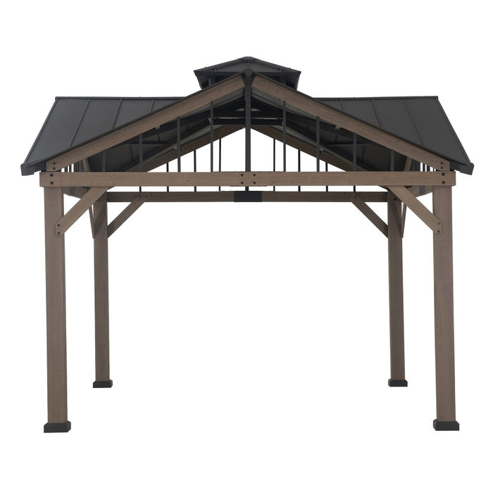 SUNJOY 12x12 Roanforth Gazebo With 2-Tier Roof and Ceiling Hook