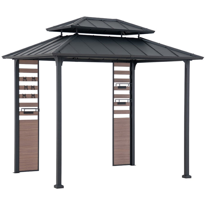 SUNJOY 7x9 Rochdale Grill Gazebo with Shelves and Hooks