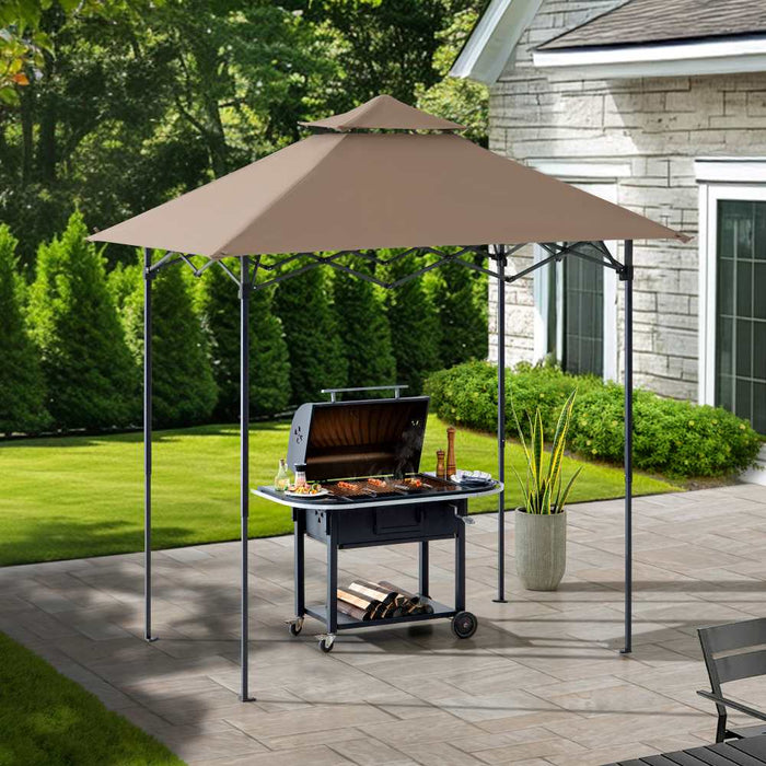 SUNJOY 5x8 Pop up Grill Gazebo with Magnetic LED Light and Carrying Bag