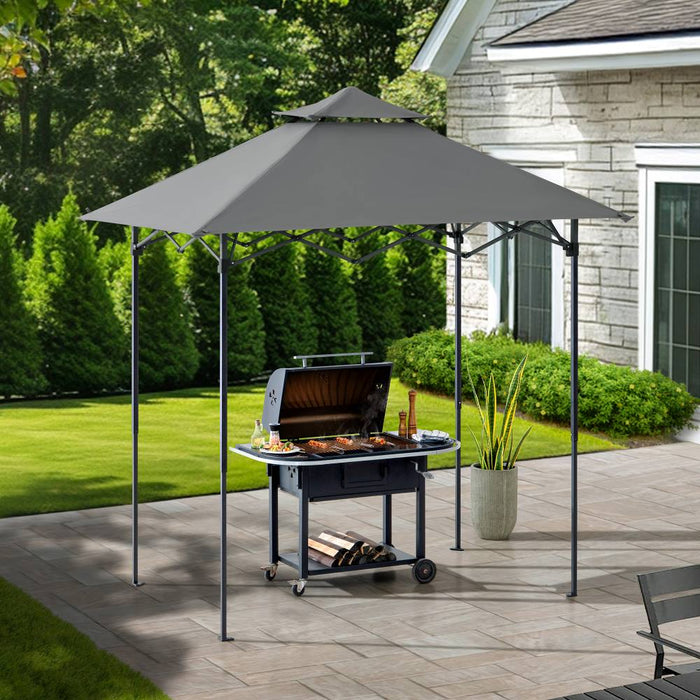 SUNJOY 5x8 Pop up Grill Gazebo with Magnetic LED Light and Carrying Bag