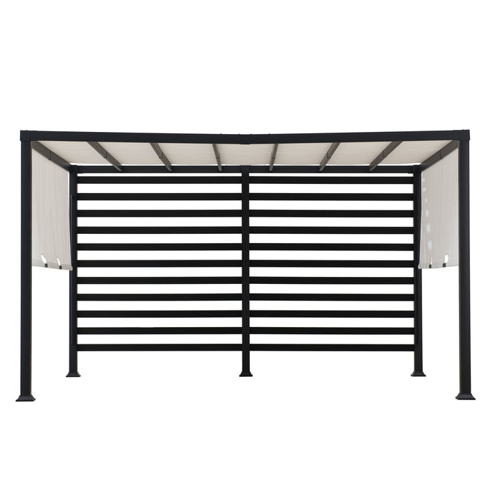 SUNJOY 10x12 Steel Pergola Kit with White Adjustable Canopy