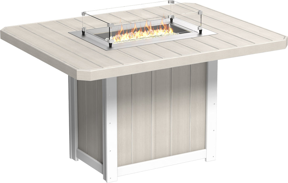 LuxCraft Lumin Fire Table 62″ Rectangular Counter Height