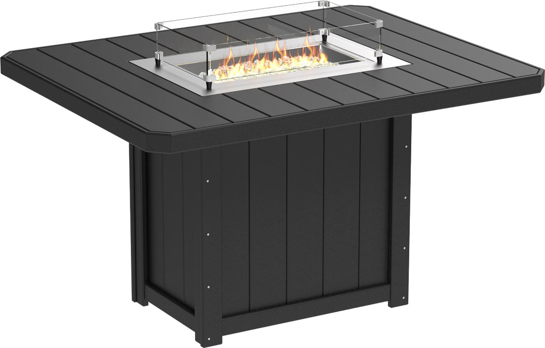 LuxCraft Lumin Fire Table 62″ Rectangular Counter Height