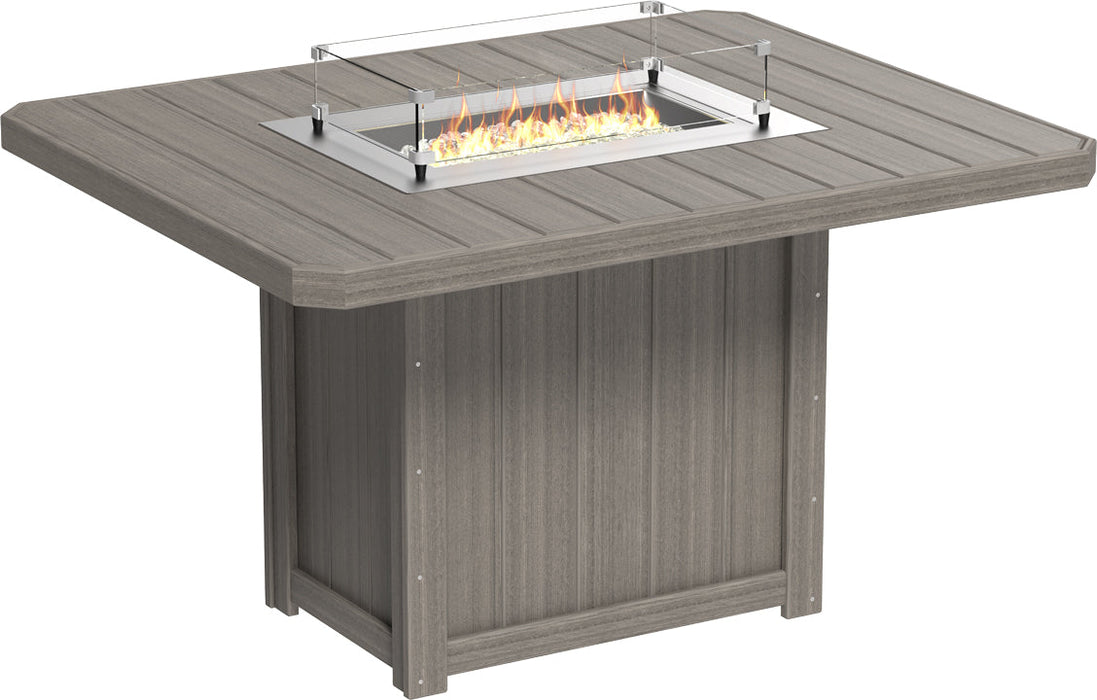 LuxCraft Lumin Fire Table 62″ Rectangular Counter Height