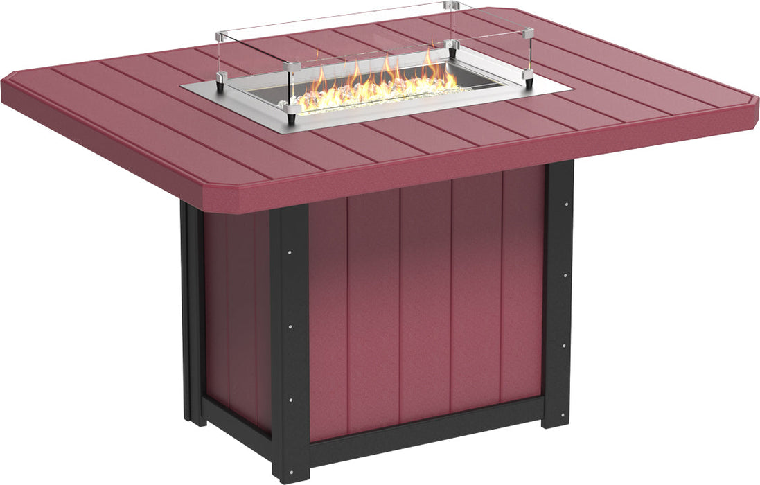 LuxCraft Lumin Fire Table 62″ Rectangular Counter Height