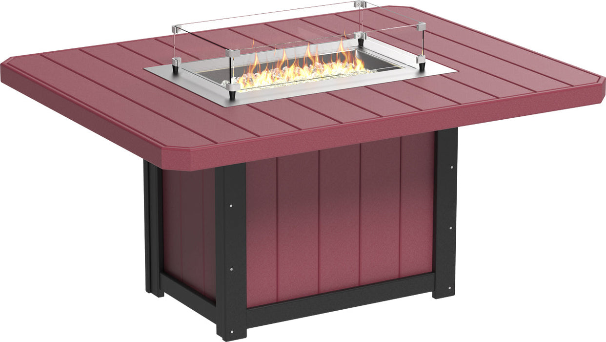 LuxCraft Lumin Fire Table 62″ Rectangular Dining Height