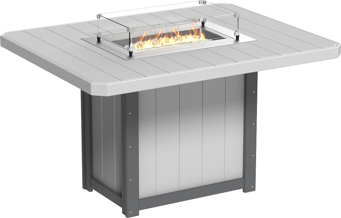 LuxCraft Lumin Fire Table 62″ Rectangular Counter Height