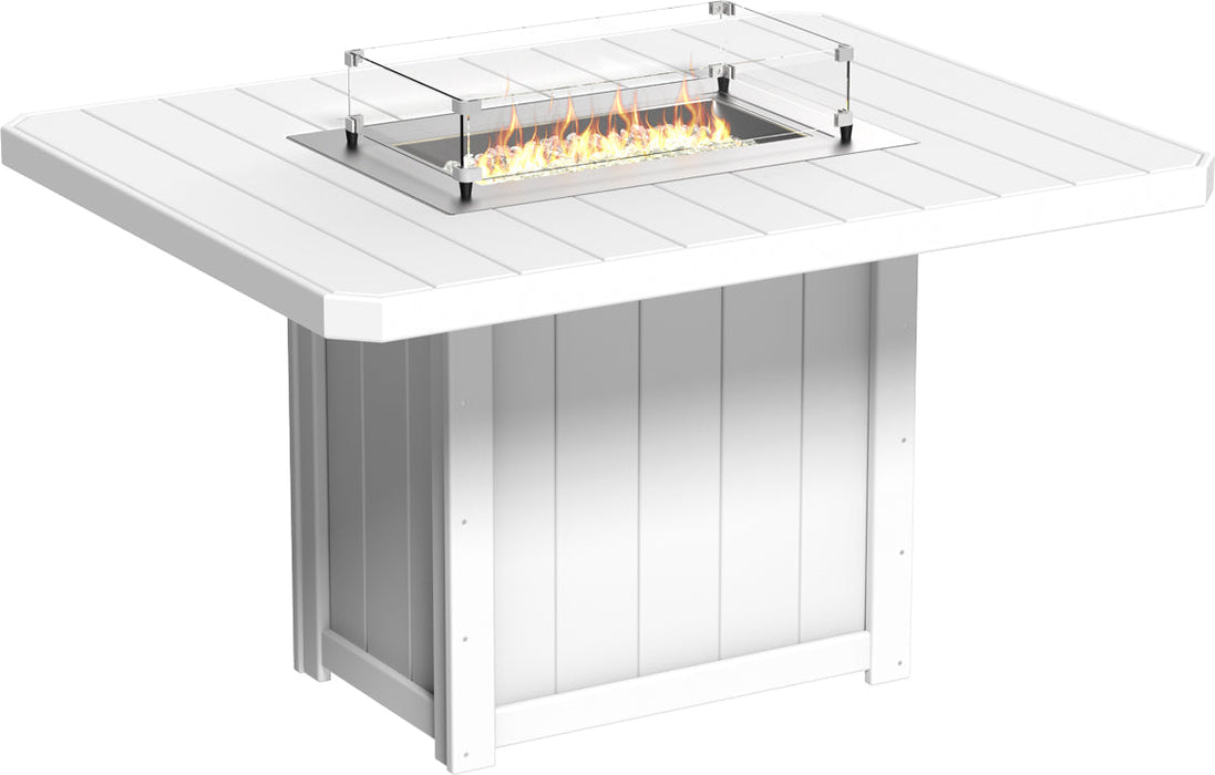 LuxCraft Lumin Fire Table 62″ Rectangular Counter Height