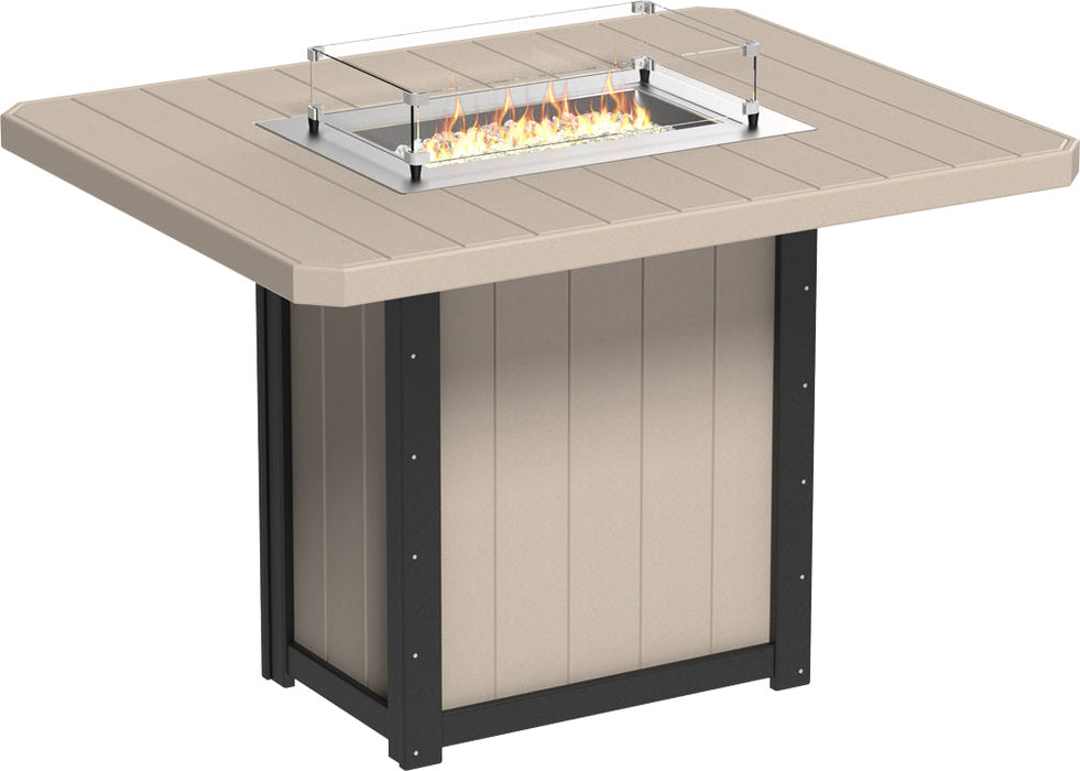 LuxCraft Lumin Fire Table 62″ Rectangular Bar Height