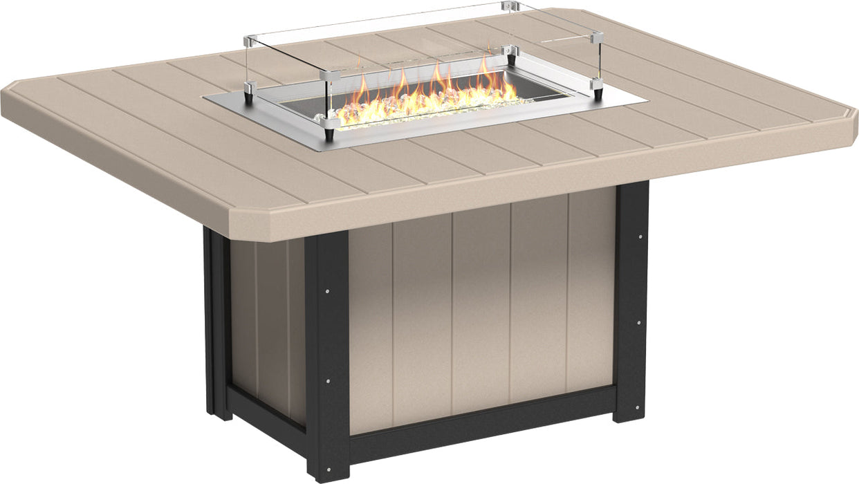 LuxCraft Lumin Fire Table 62″ Rectangular Dining Height