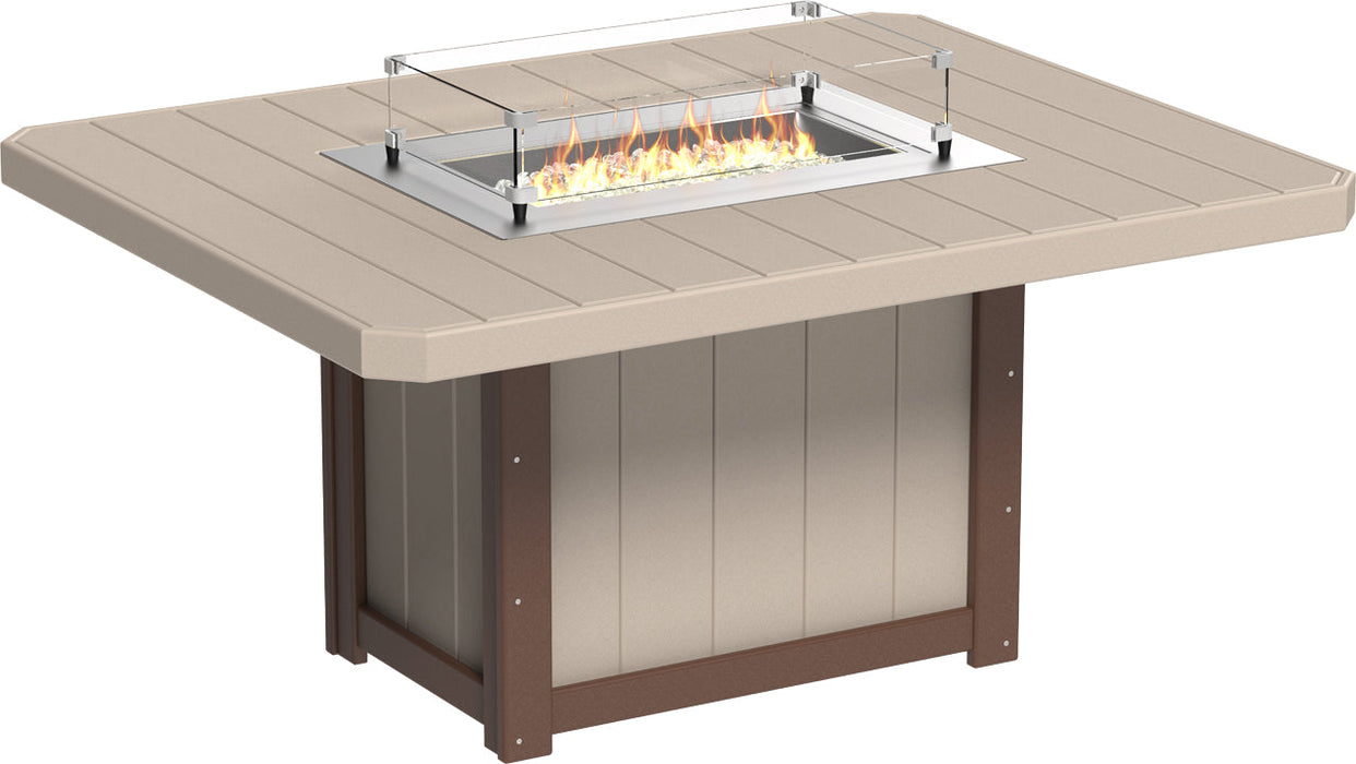 LuxCraft Lumin Fire Table 62″ Rectangular Dining Height