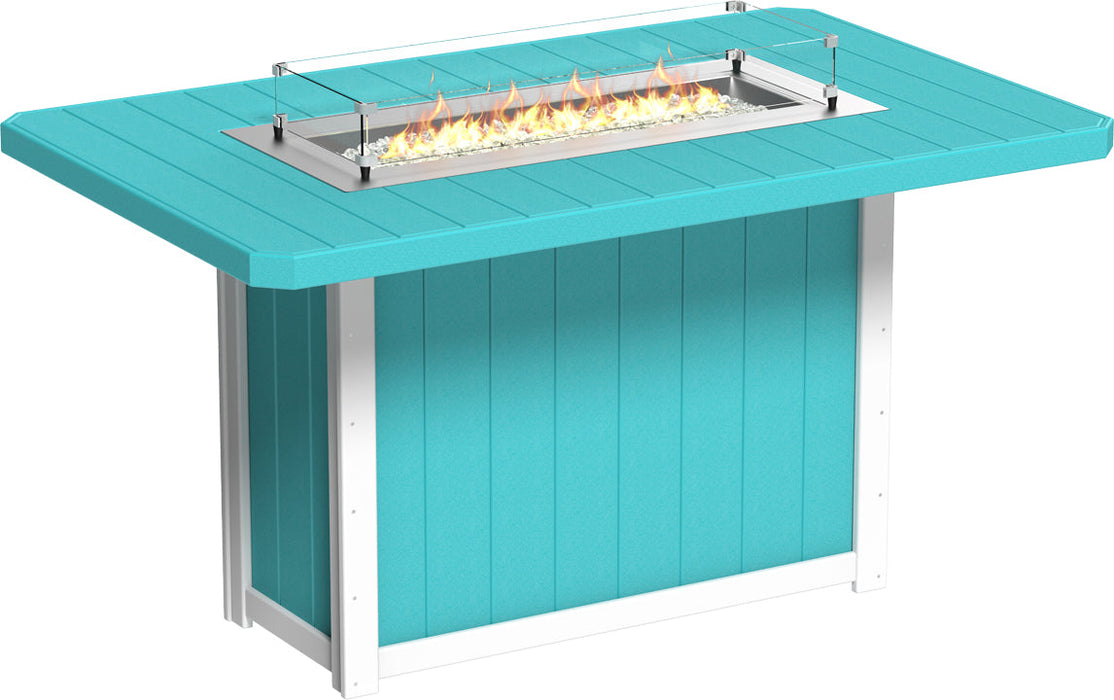 LuxCraft Lumin Fire Table79″ Rectangular Bar Height