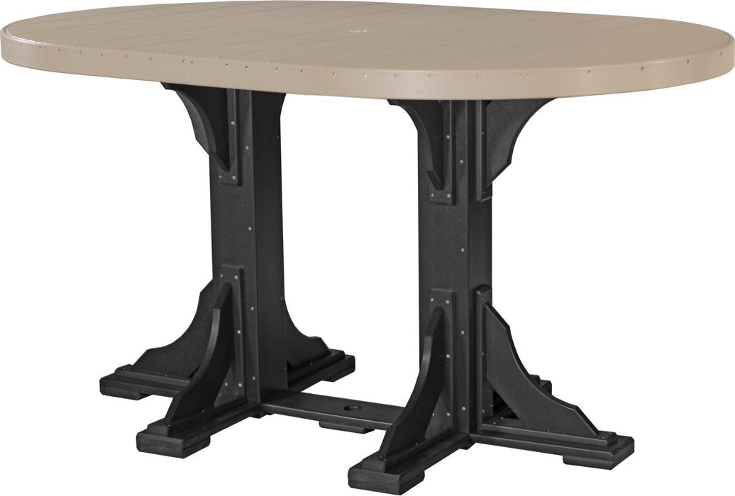 LuxCraft 4' x 6' Oval Table - Bar Height