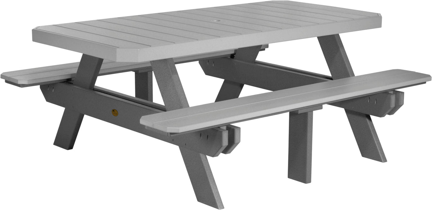 LuxCraft 6' Rectangular Picnic Table