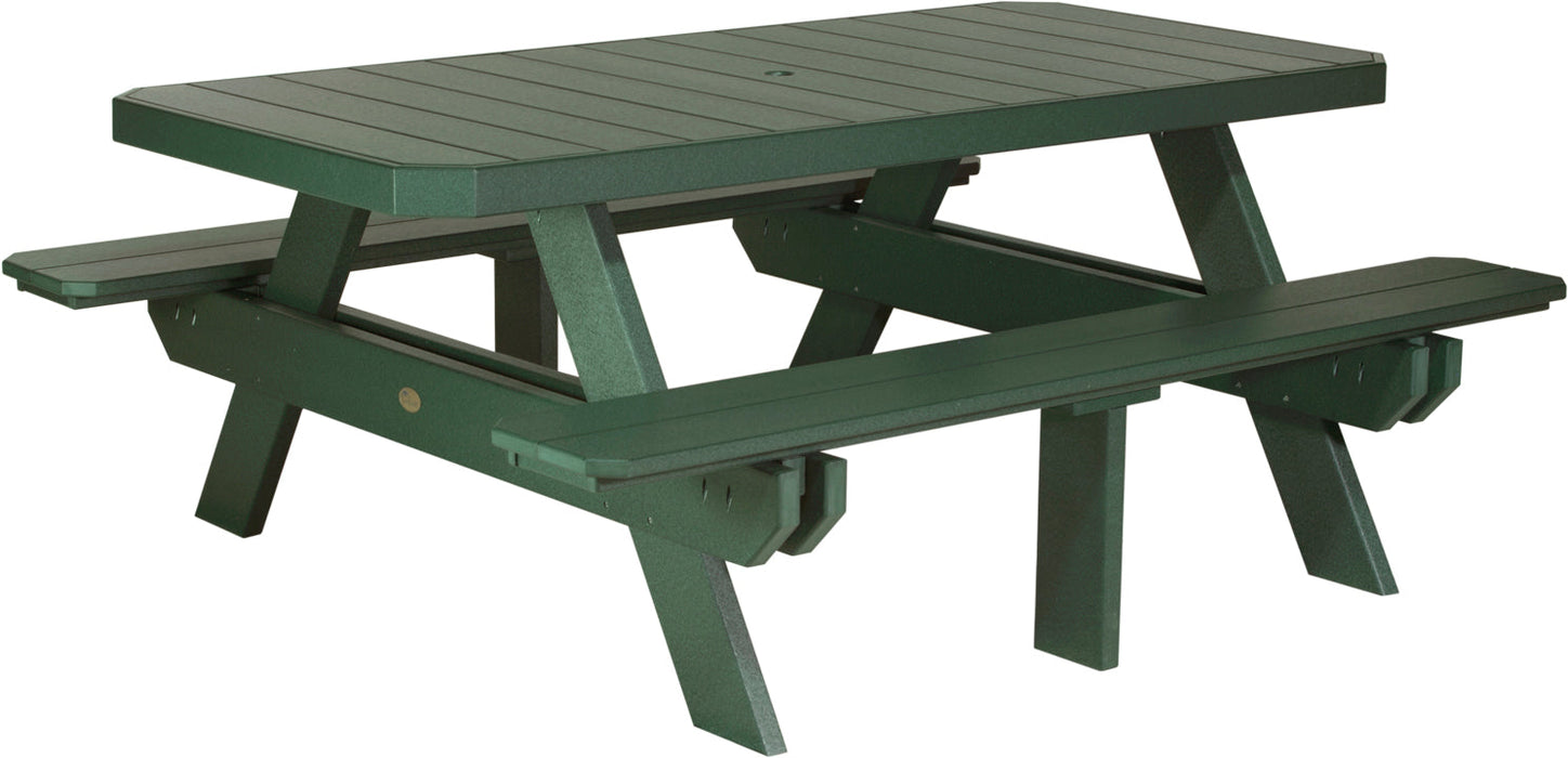 LuxCraft 6' Rectangular Picnic Table