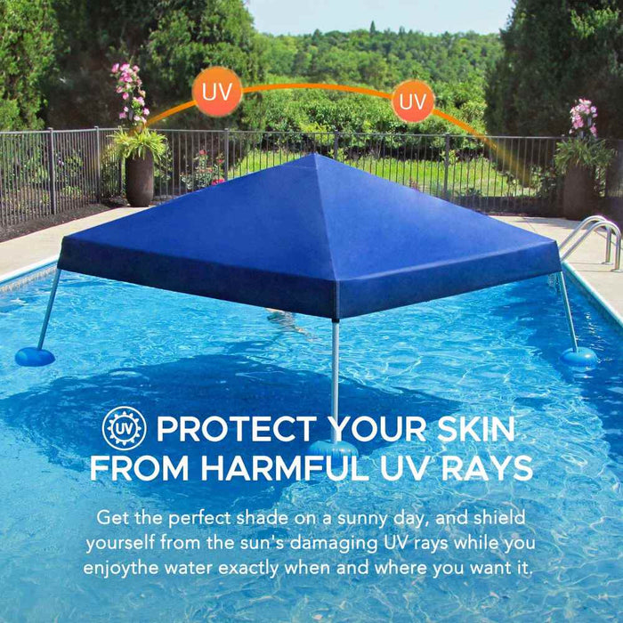 SUNJOY 10x10 Floating Pool Gazebo with PVC Floats and Carry Bag