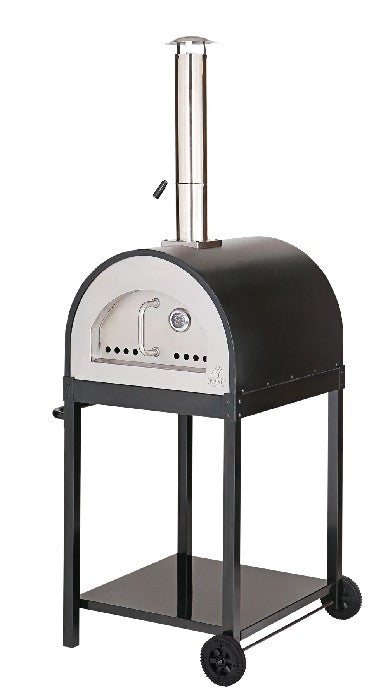 WPPO Traditional 25-Inch Wood Fired Pizza Oven with Stand in Black (WKE-04-BLK)