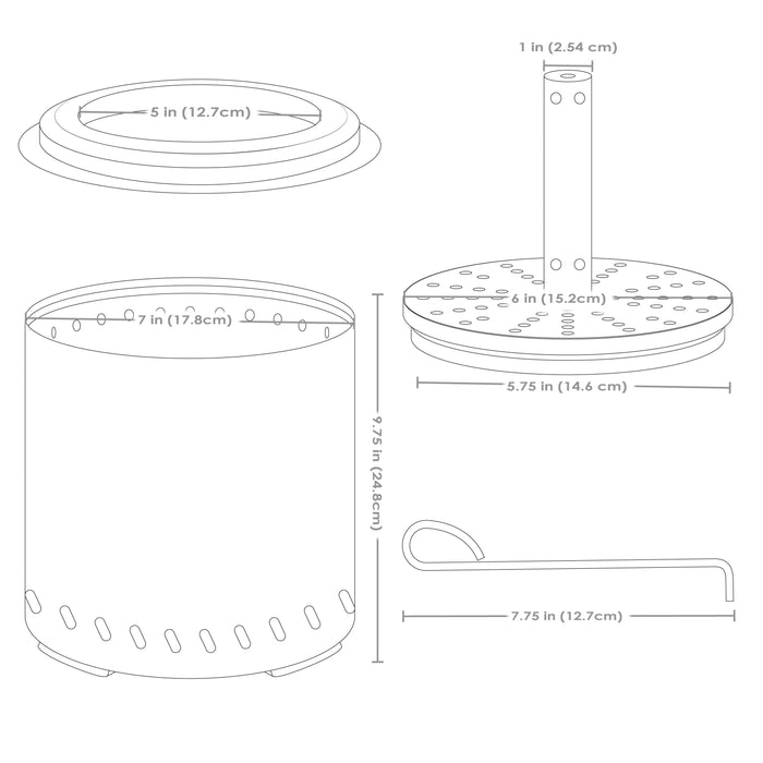 Sunnydaze Tabletop Smokeless Fire Pit with Triple-Burn Design